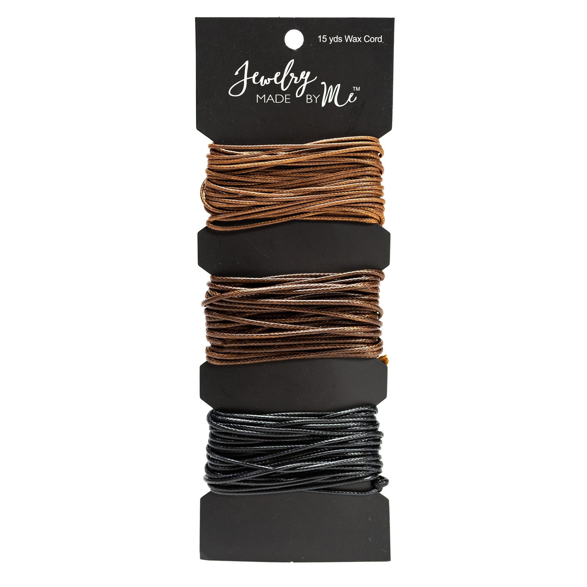 Tan, Brown, Black Wax Cord, 15yd