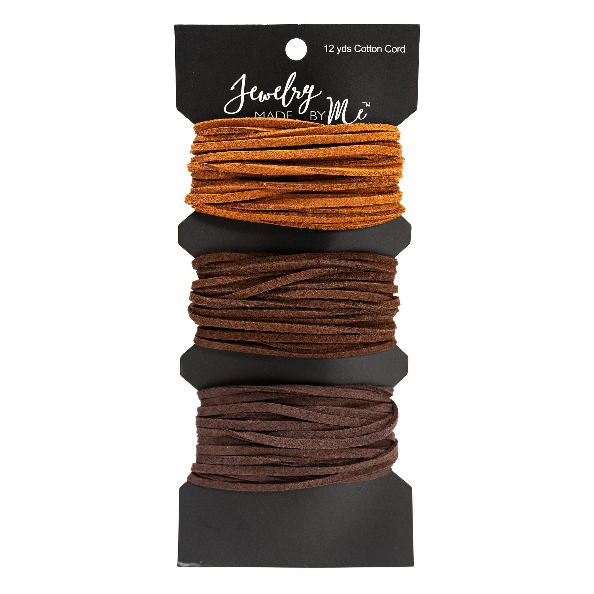 Tan, Brown and Dark Brown Sueded Cording, 12yd