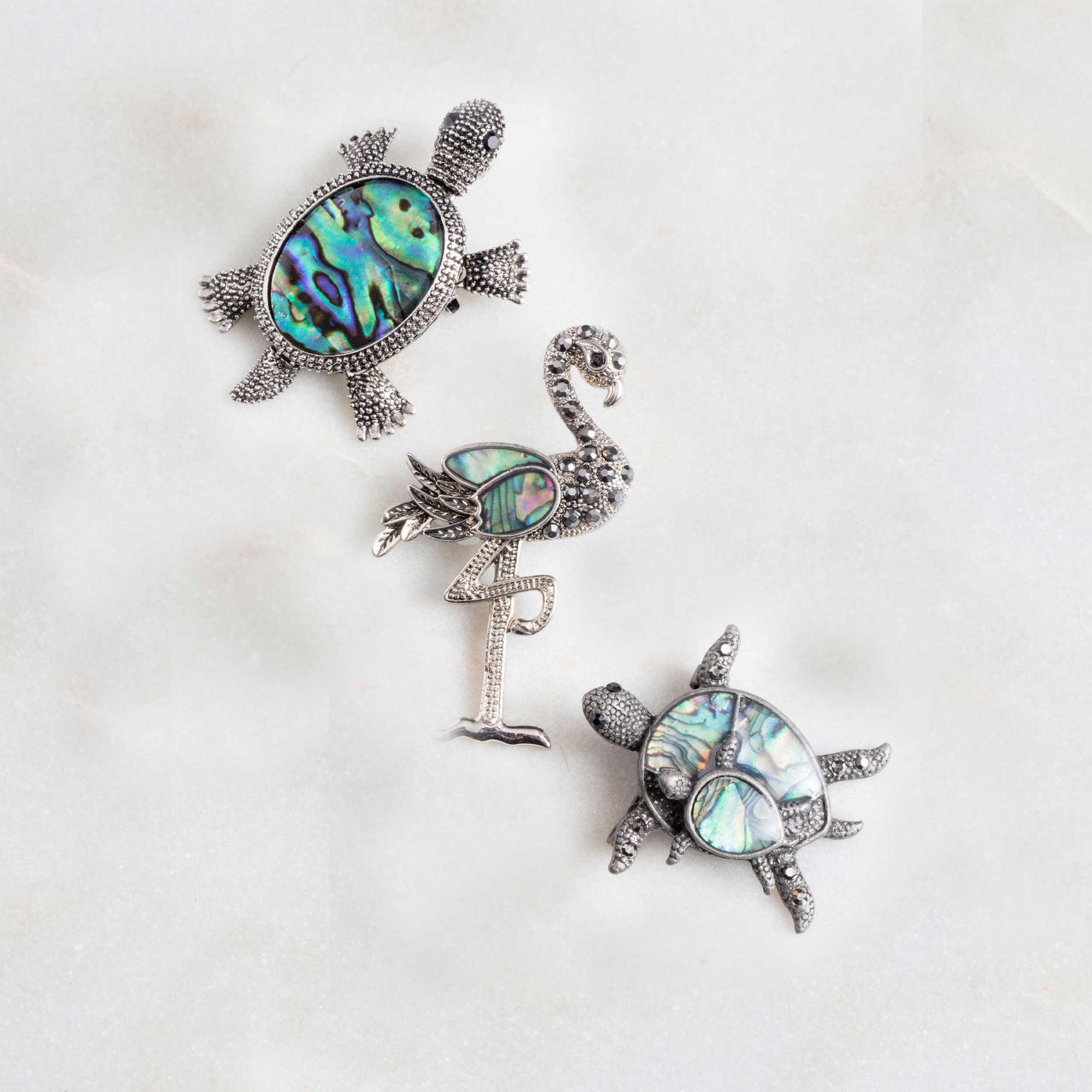 Abalone Shell Sea Turtle Brooch
