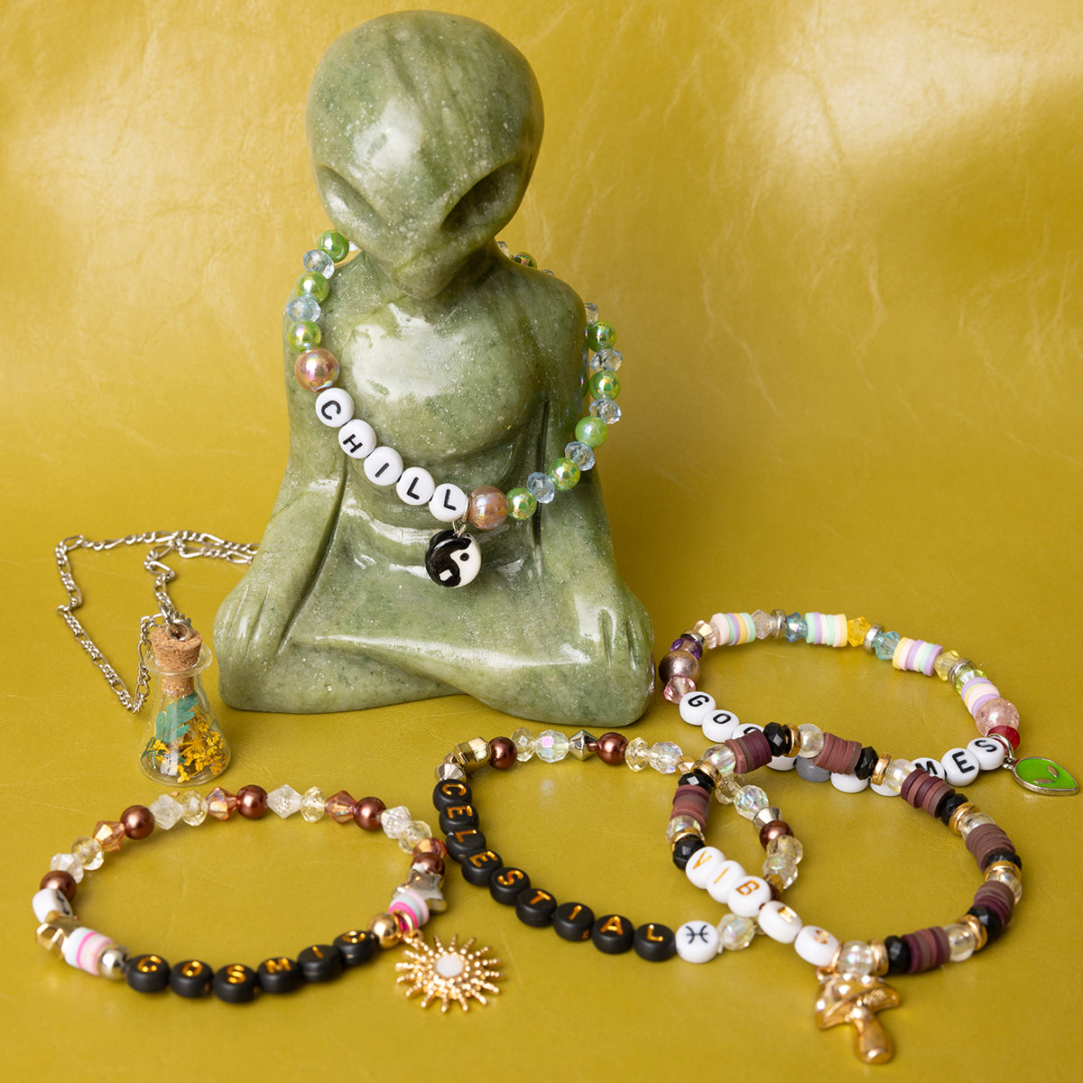 Mini Glass Bottle Charms Set of 4 Clear Potion Bottles with Corks for DIY Jewelry &amp; Crafts