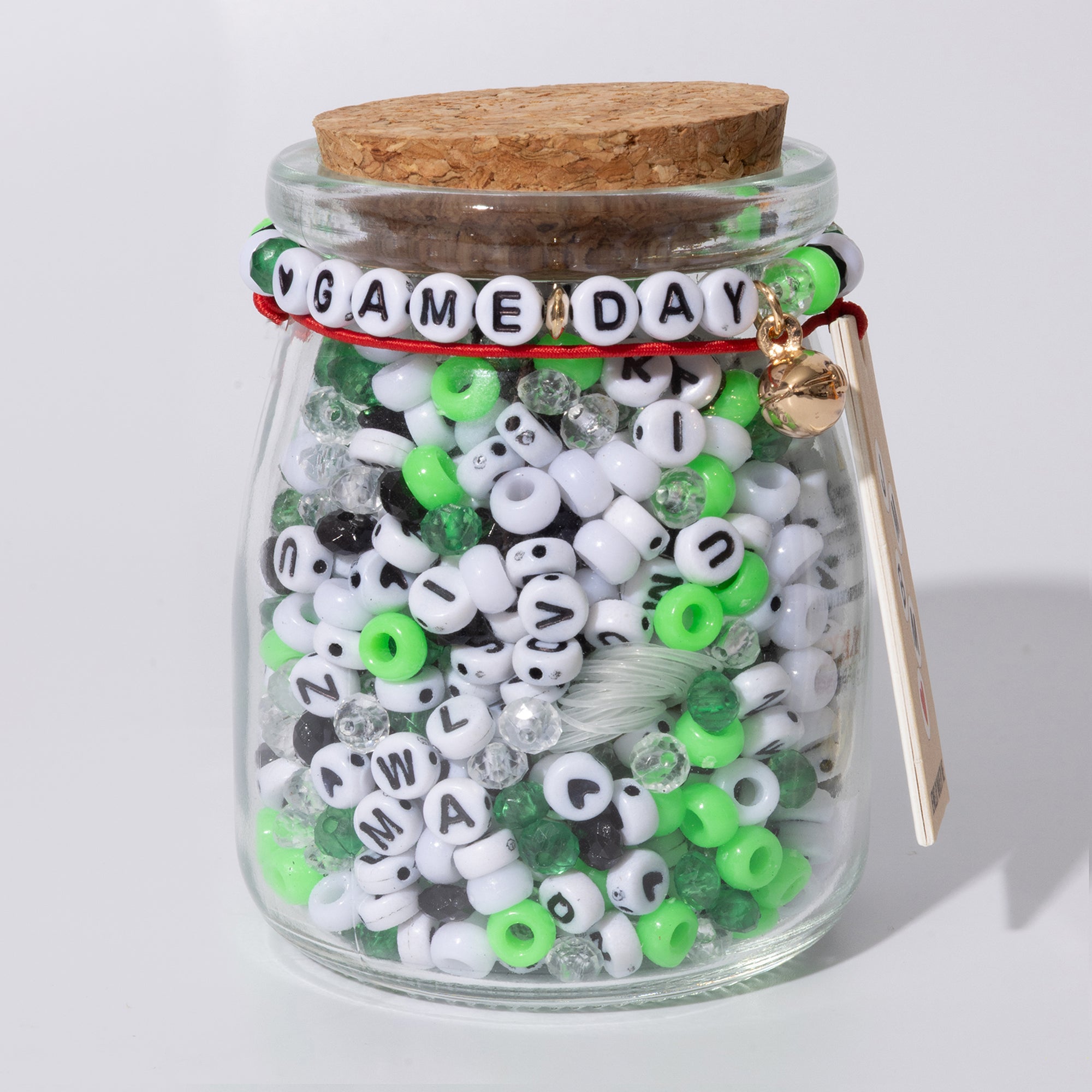 GAME DAY Green Bead Jar
