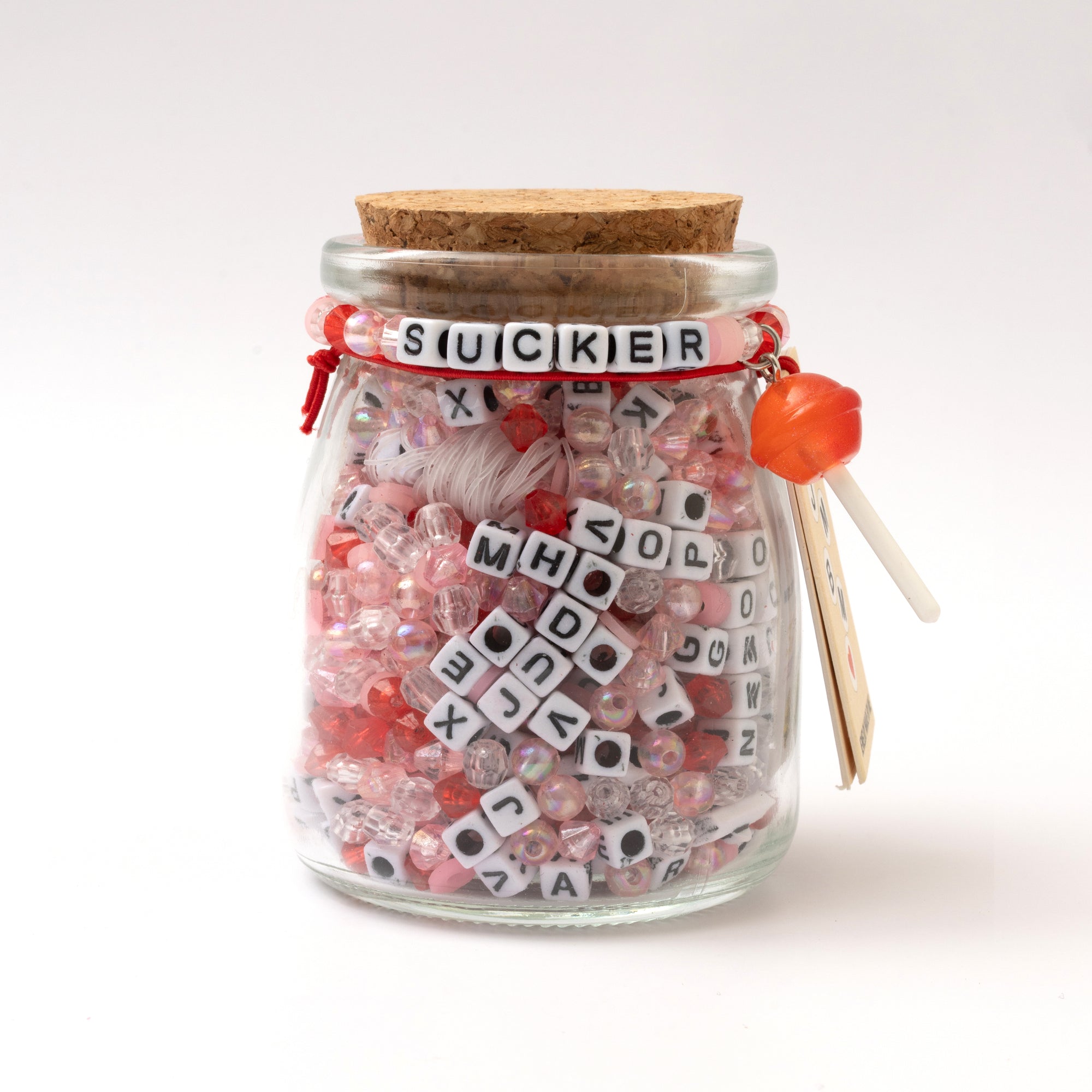 Sucker Lolipop Galentine's DIY Letter Bead Bracelet Kit