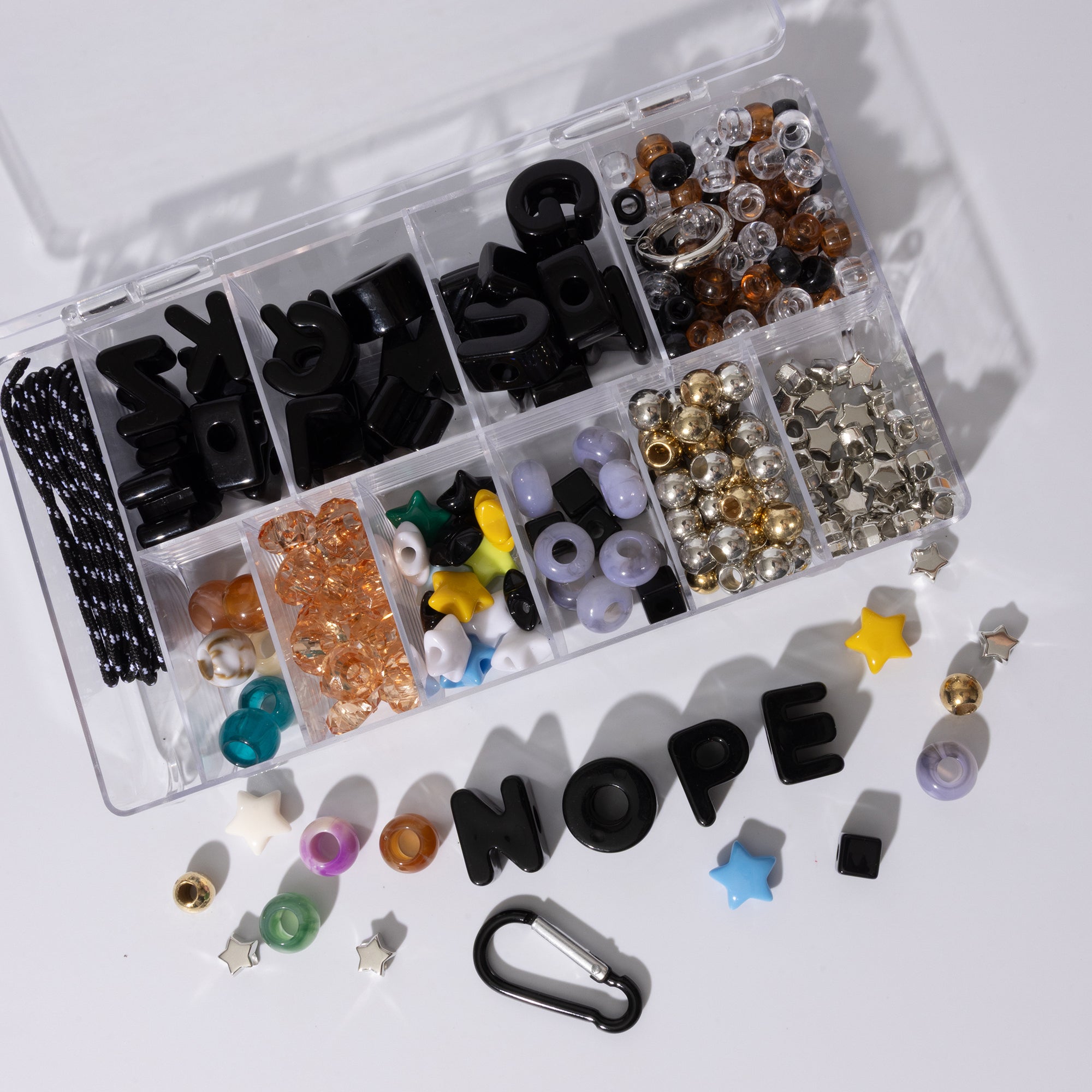 Black Alphabet Bead Box