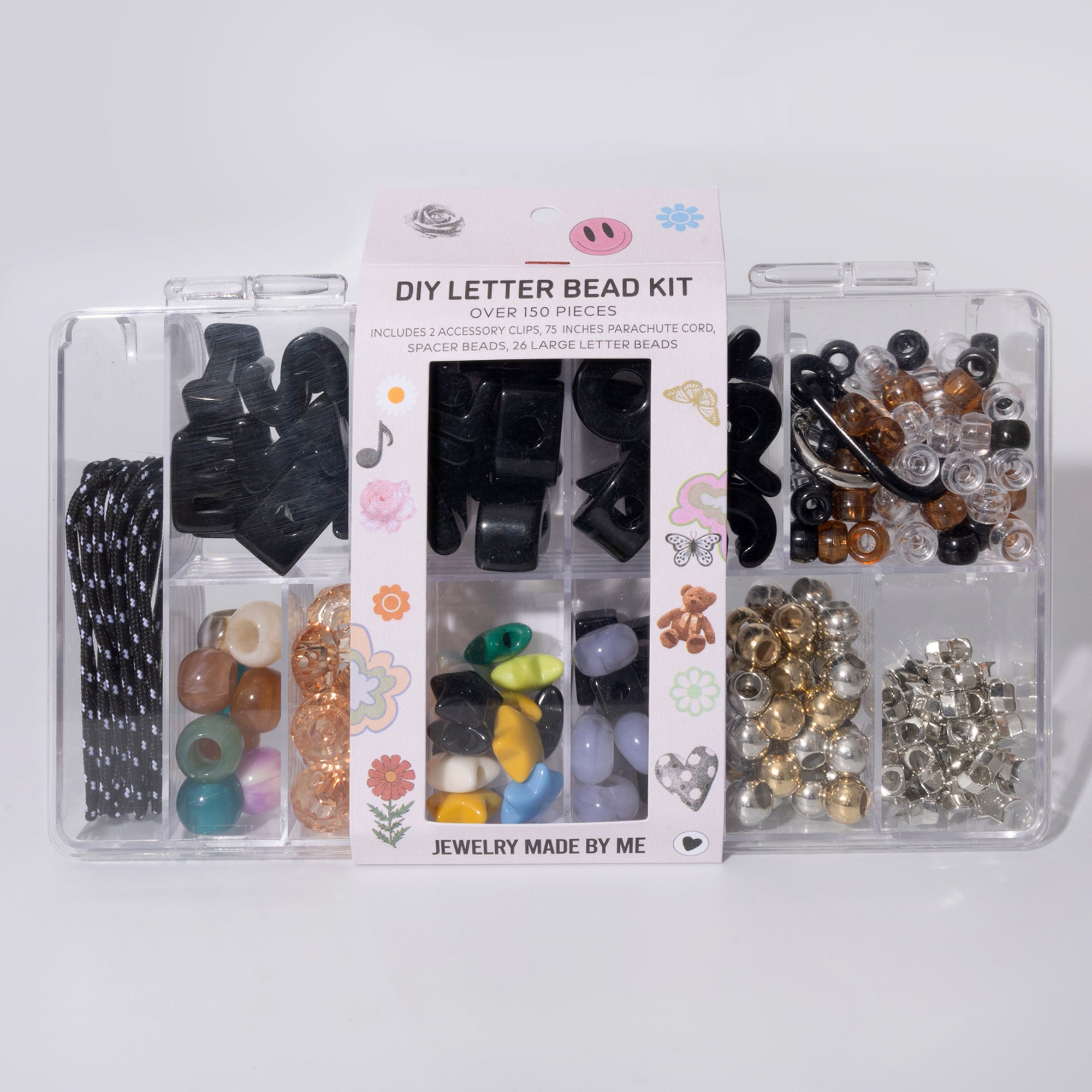 Black Alphabet Bead Box