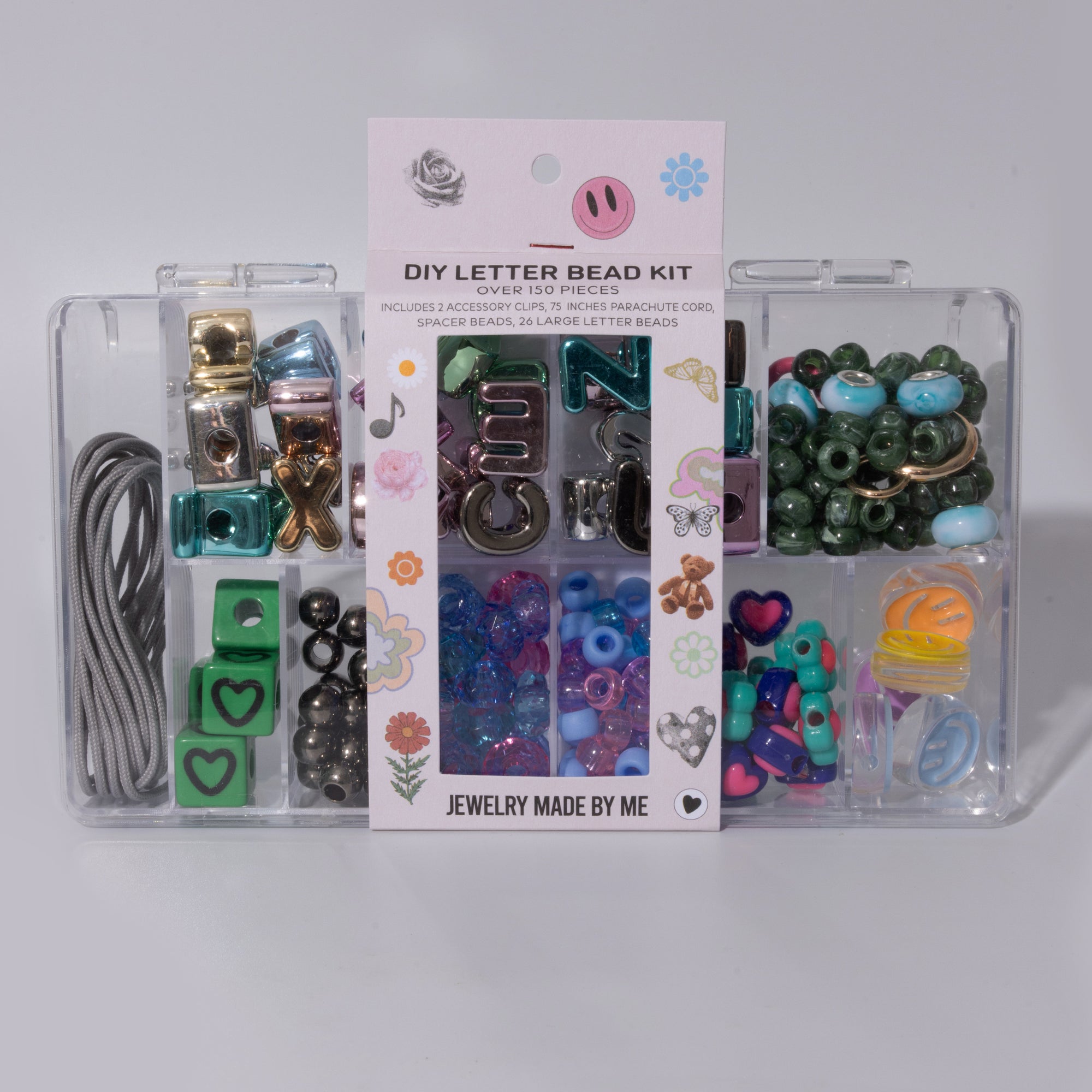 Iridescent Blue Alphabet Bead Box