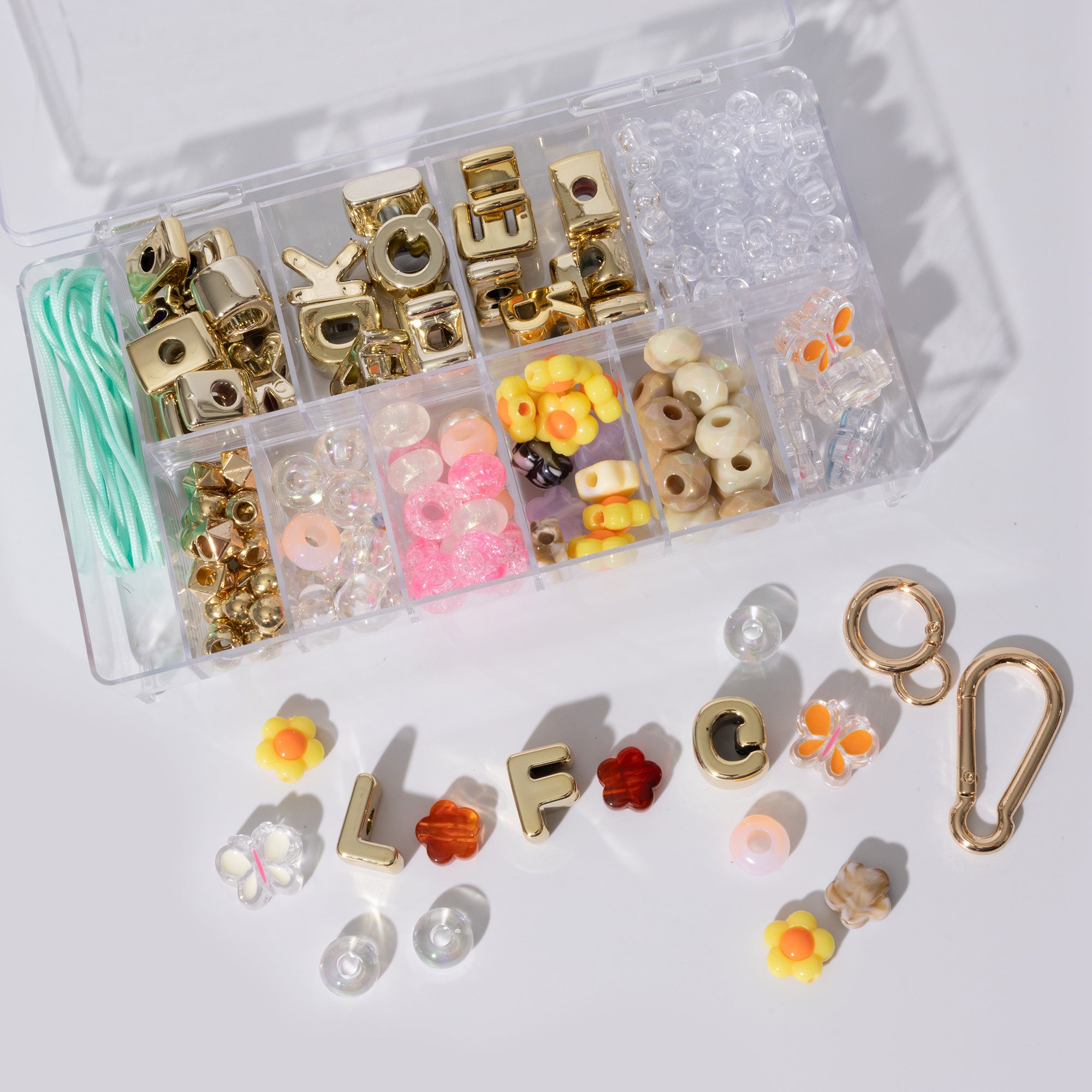 Gold Alphabet Bead Box