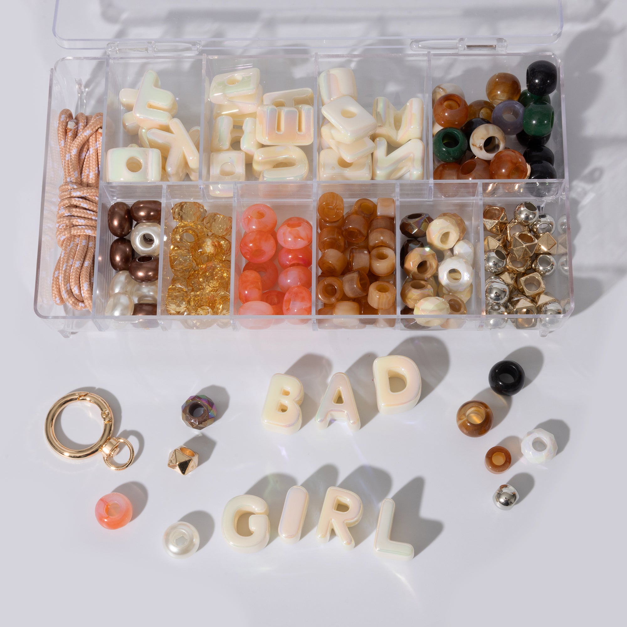 Chunky Alphabet Bead Box – Fall Colors