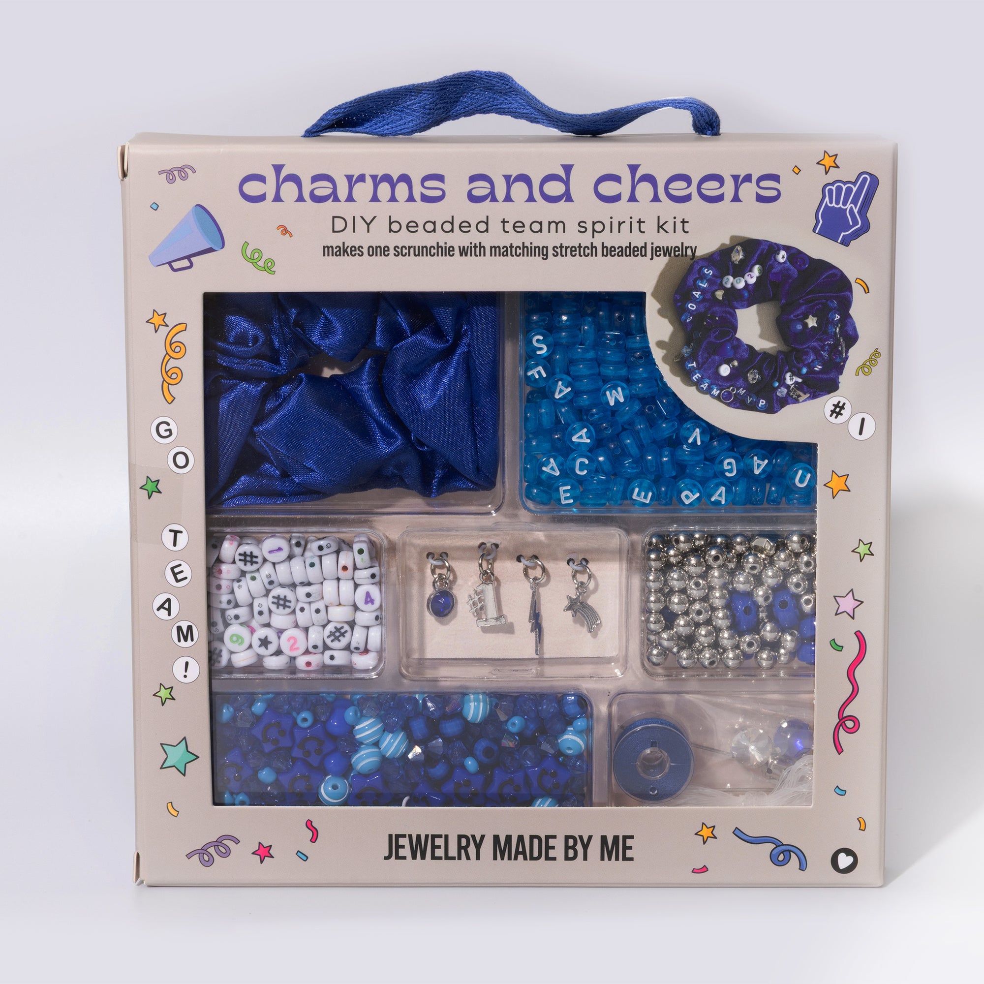 Blue DIY Beaded Scrunchie Kit