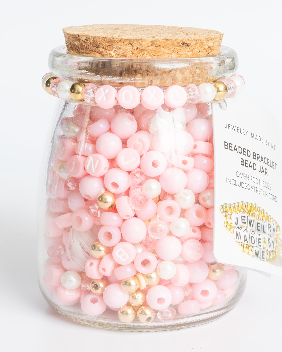 XOXO Gold and Pink Letter DIY Bead Jar