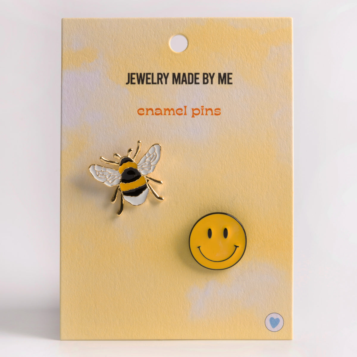 JMBM Kids Bumble Bee Pin & Happy Face Enamel Pin Duo – Jewelry Made by Me