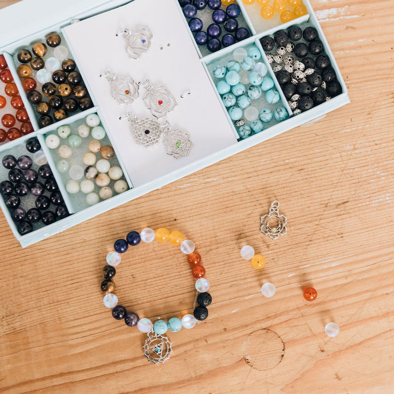 Chakra Stones and Charms DIY Bracelet Gift Set