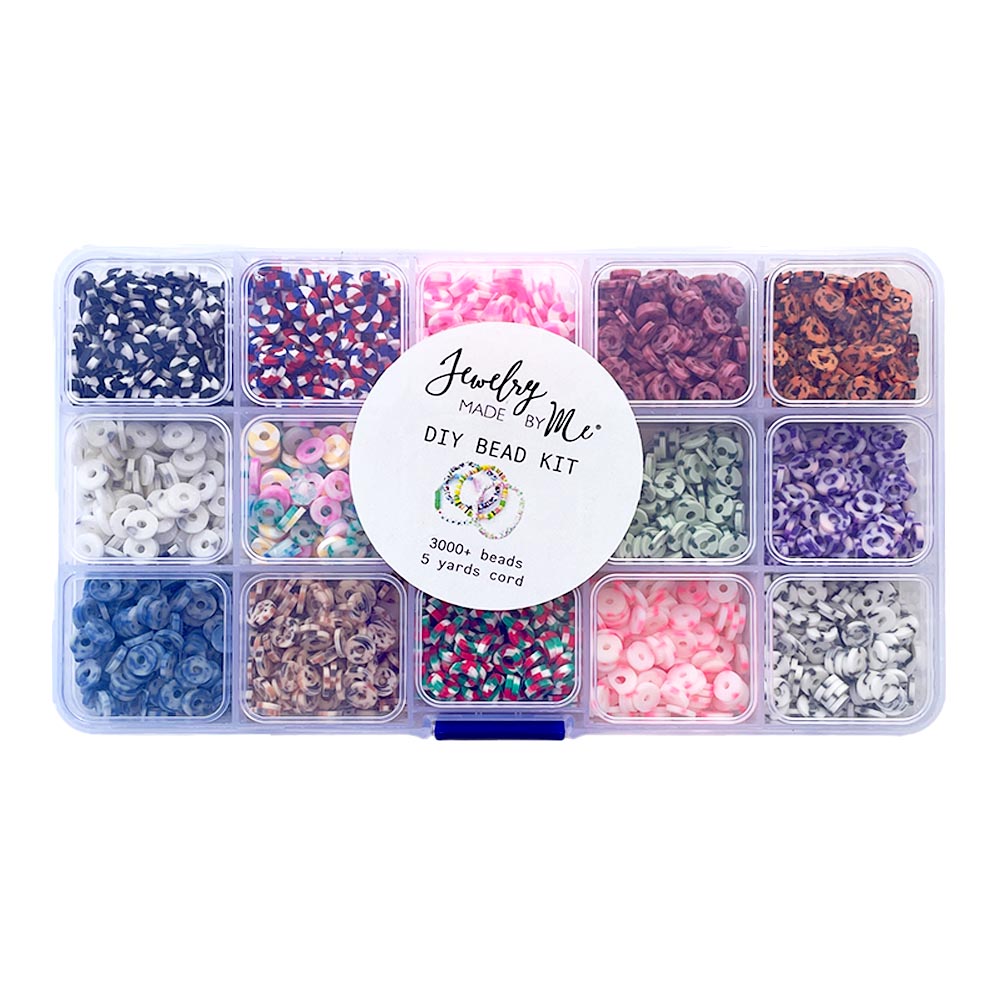 Speckled &amp; Striped Multicolor Polymer Heishi DIY Bead Box