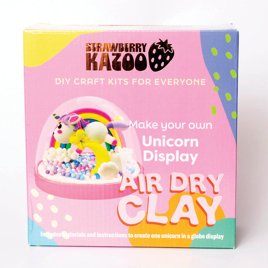 Strawberry Kazoo Unicorn Air Dry Clay Craft Kit Jewelry Made