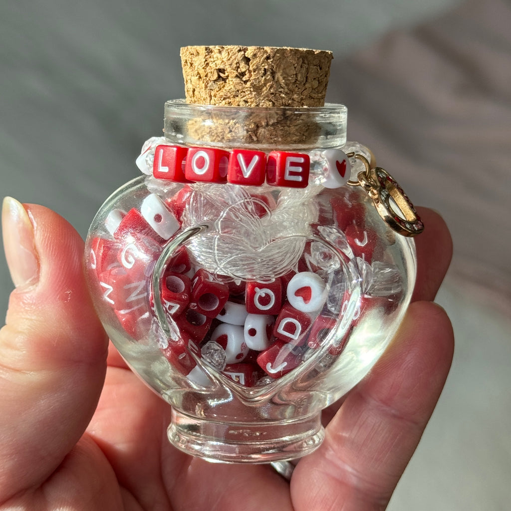 Valentine's Trio Set Mini Heart Jar DIY Bead Kit