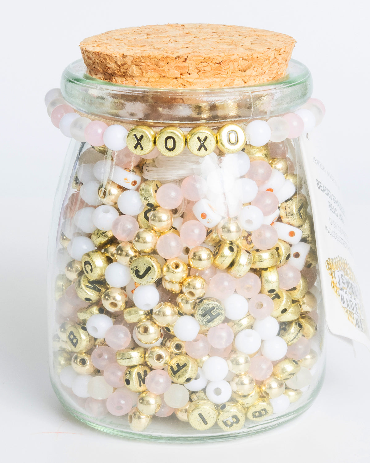 Gold and Pink XOXO DIY Bead Jar