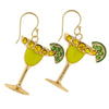 Lime Cocktail Glass Earrings