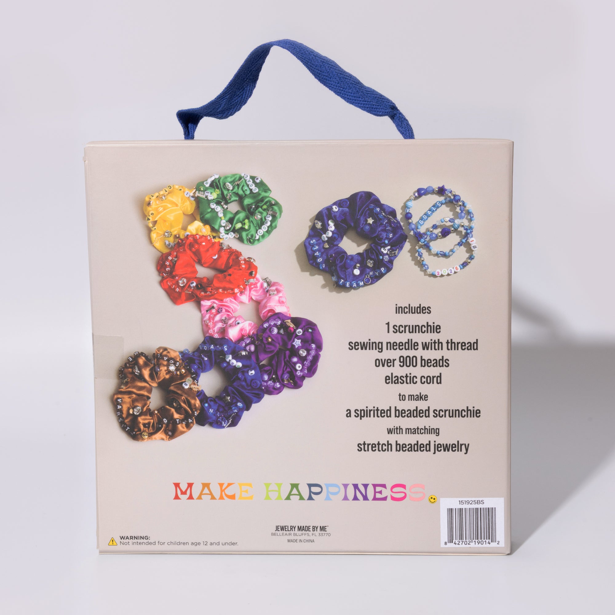Blue DIY Beaded Scrunchie Kit