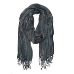 Woven Scarf with Metallic Details, Grey