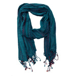 Woven Scarf with Metallic Details, Teal