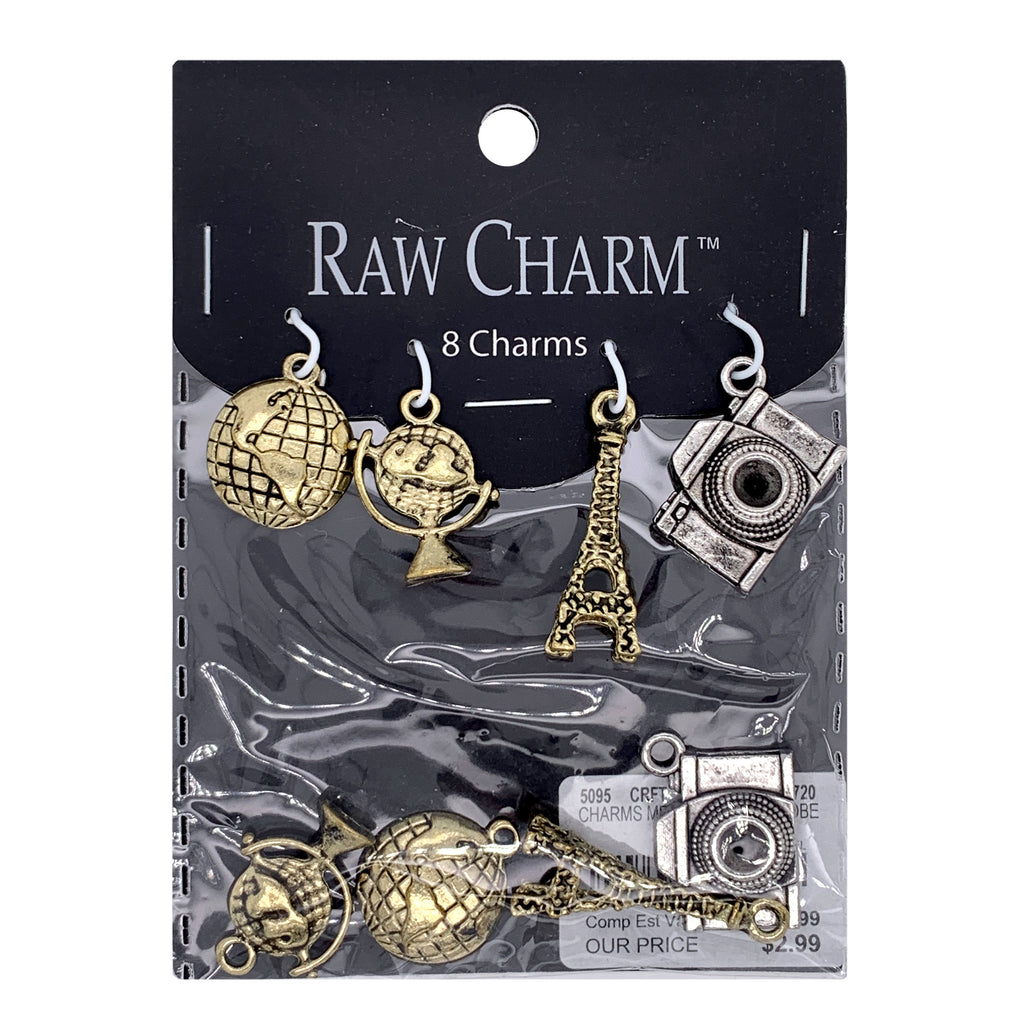 Classic Travel Charms in Gold and Silver 8pc