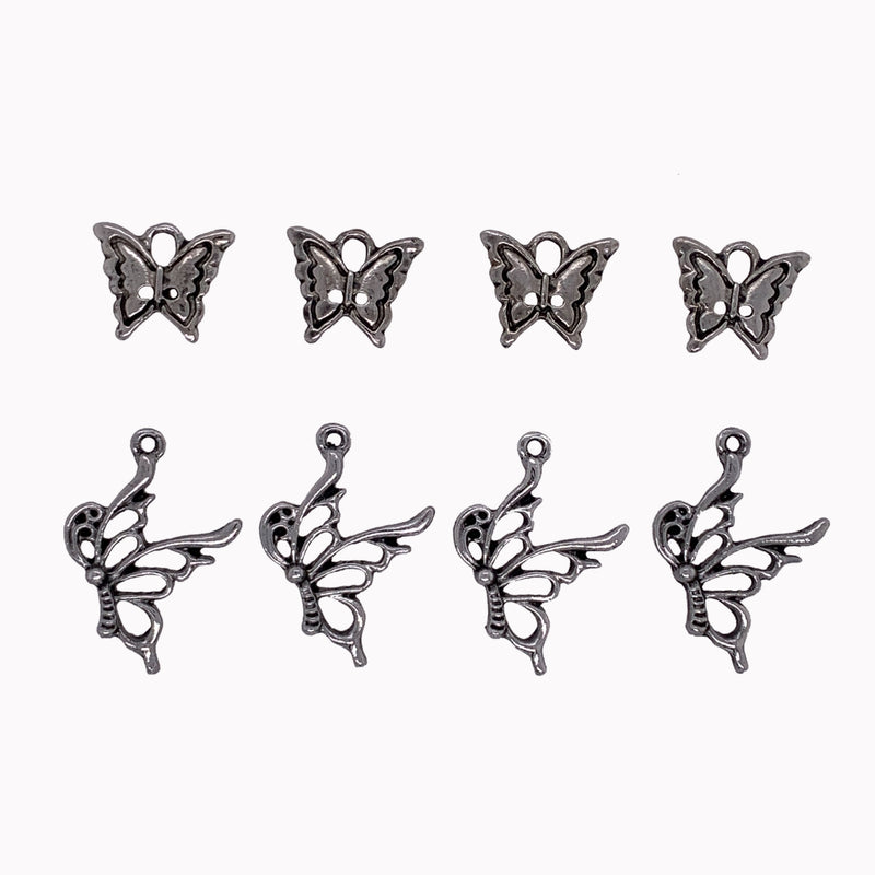 Silver Butterfly Charm Set