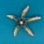 Ombré Jeweled Starfish Brooch