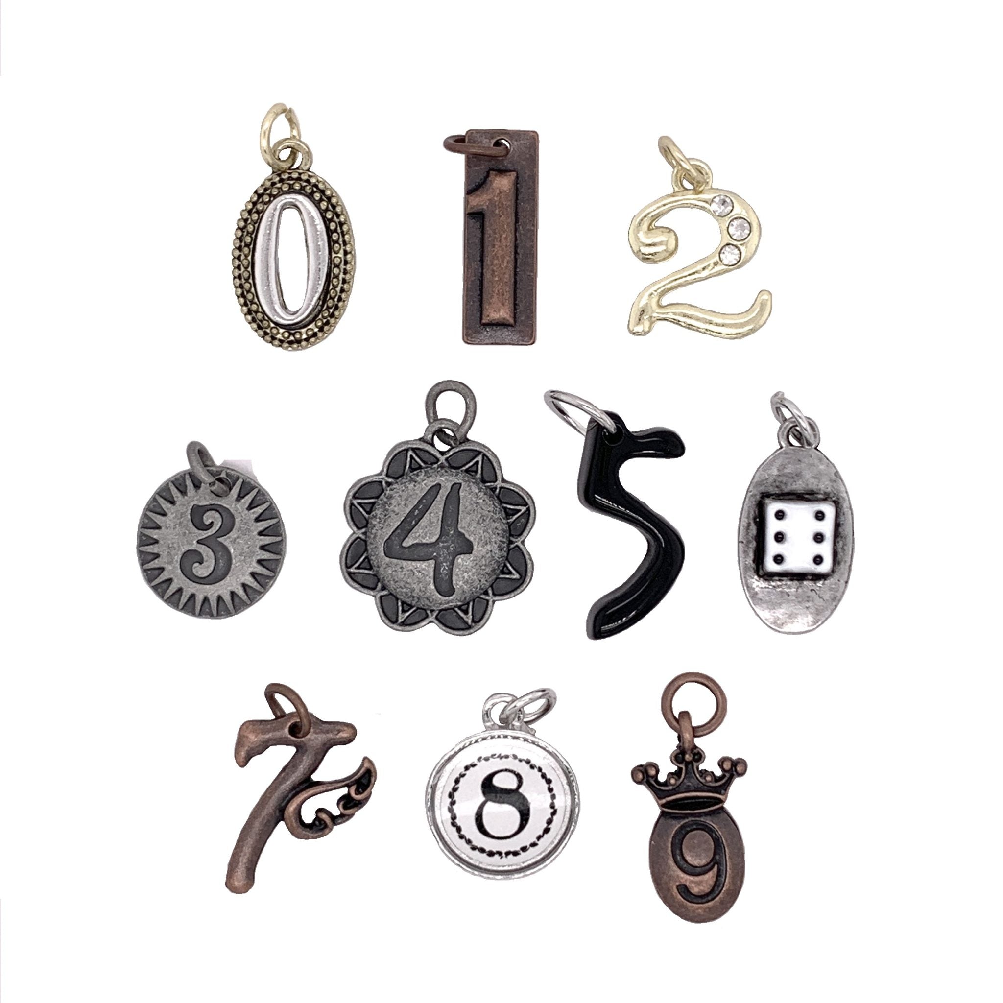Number Charms Necklaces, Charms Jewelry Numbers