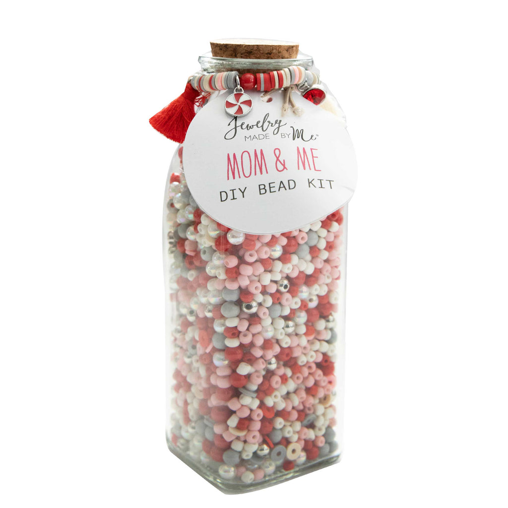 Holly Jolly Christmas Milk Jar DIY Bead Kit