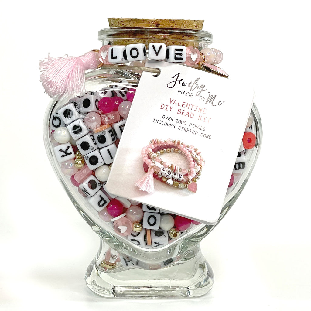 Red & Gold Valentine Heart Box DIY Bead Kit