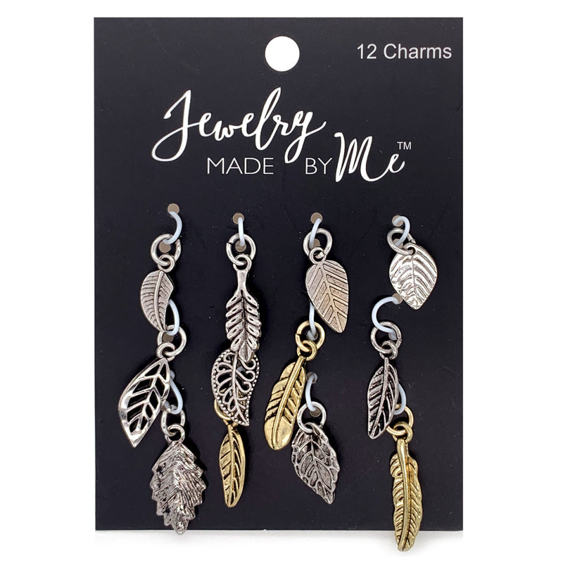 Leaf Charms, Assorted Silver/Gold 12pc