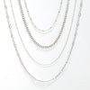 Assorted Chain Necklaces, Silver 4pc