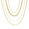 Assorted Chain Necklaces, Gold 4pc Set