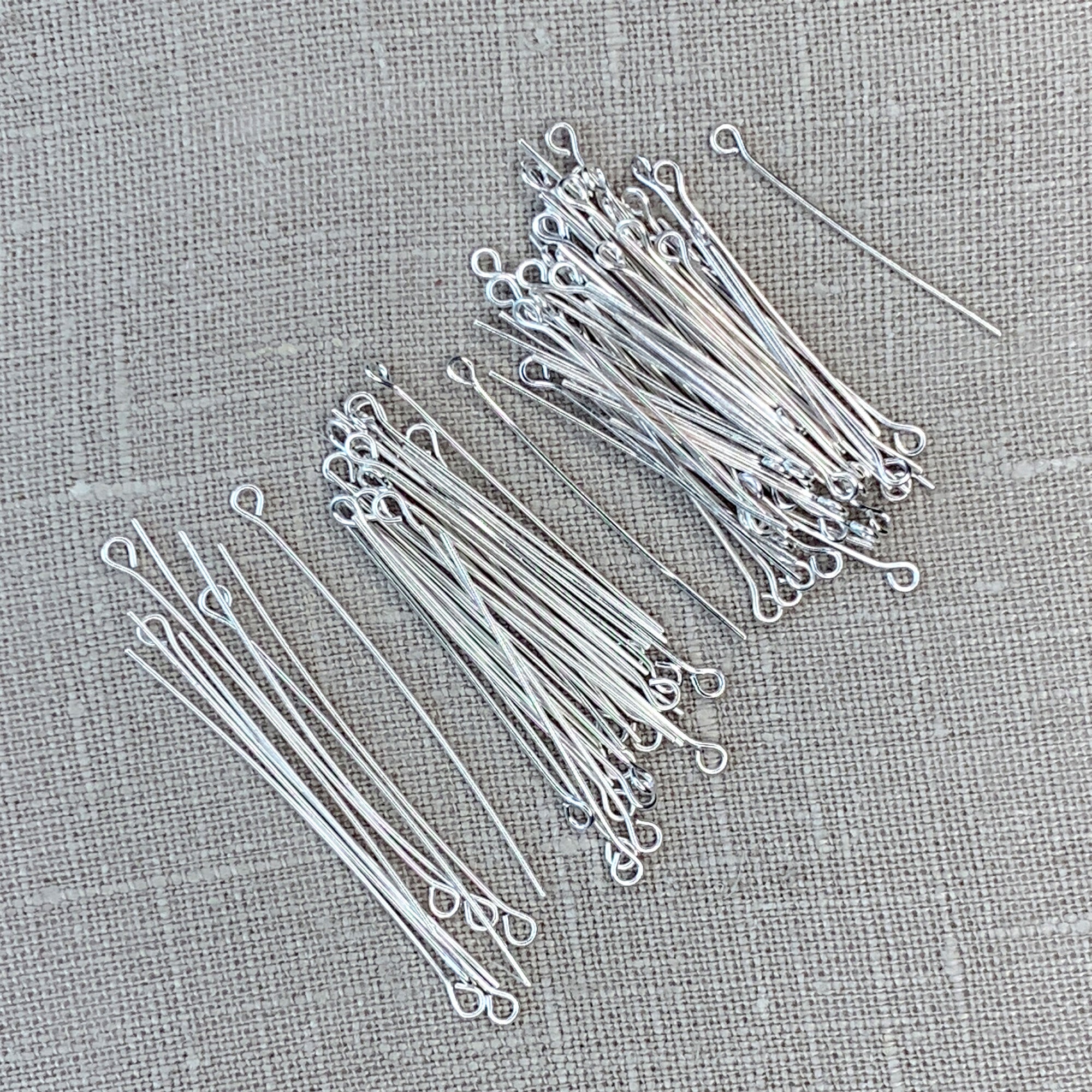 Assorted Eye Pins, Silver 100pc