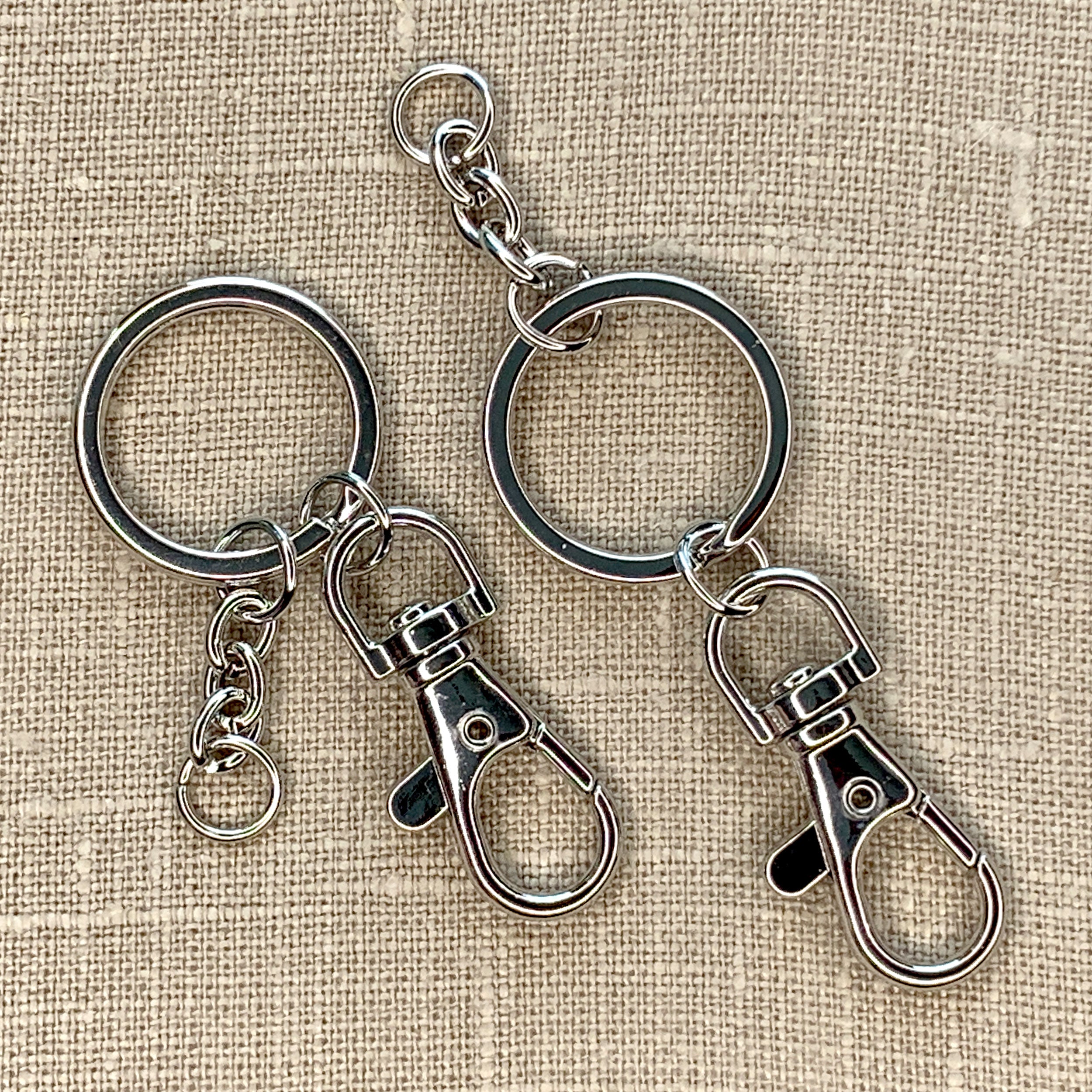 Silver Classic Key Rings with Lobster Hook 2pc – Jewelry Made by Me