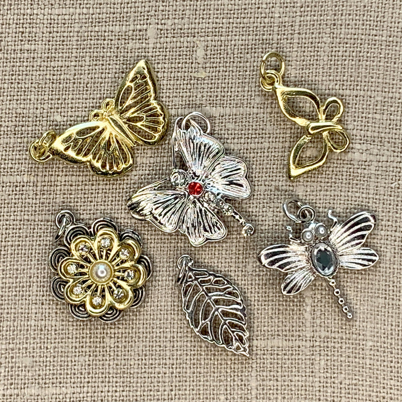 Classic Outdoor Charms in Gold and Silver 6pc