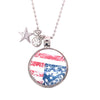 American Flag Shaker Pendant with Charms