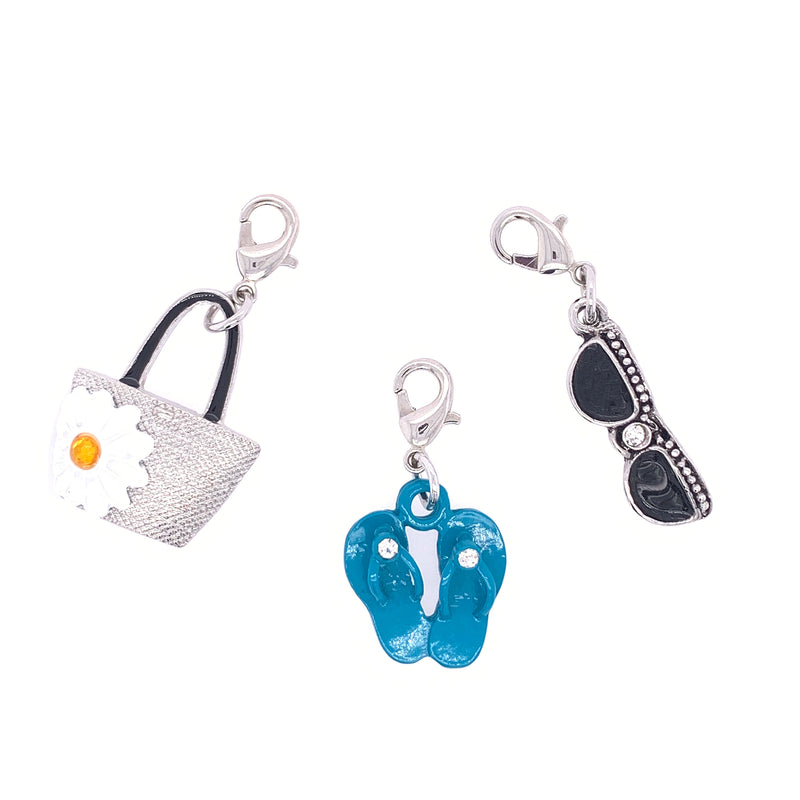 Beach Charms in Silver 3pc Set