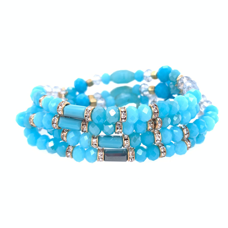 Blue Three-strand Stretch Bracelet