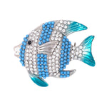 Ombré Pavé Blue and White Fish Brooch