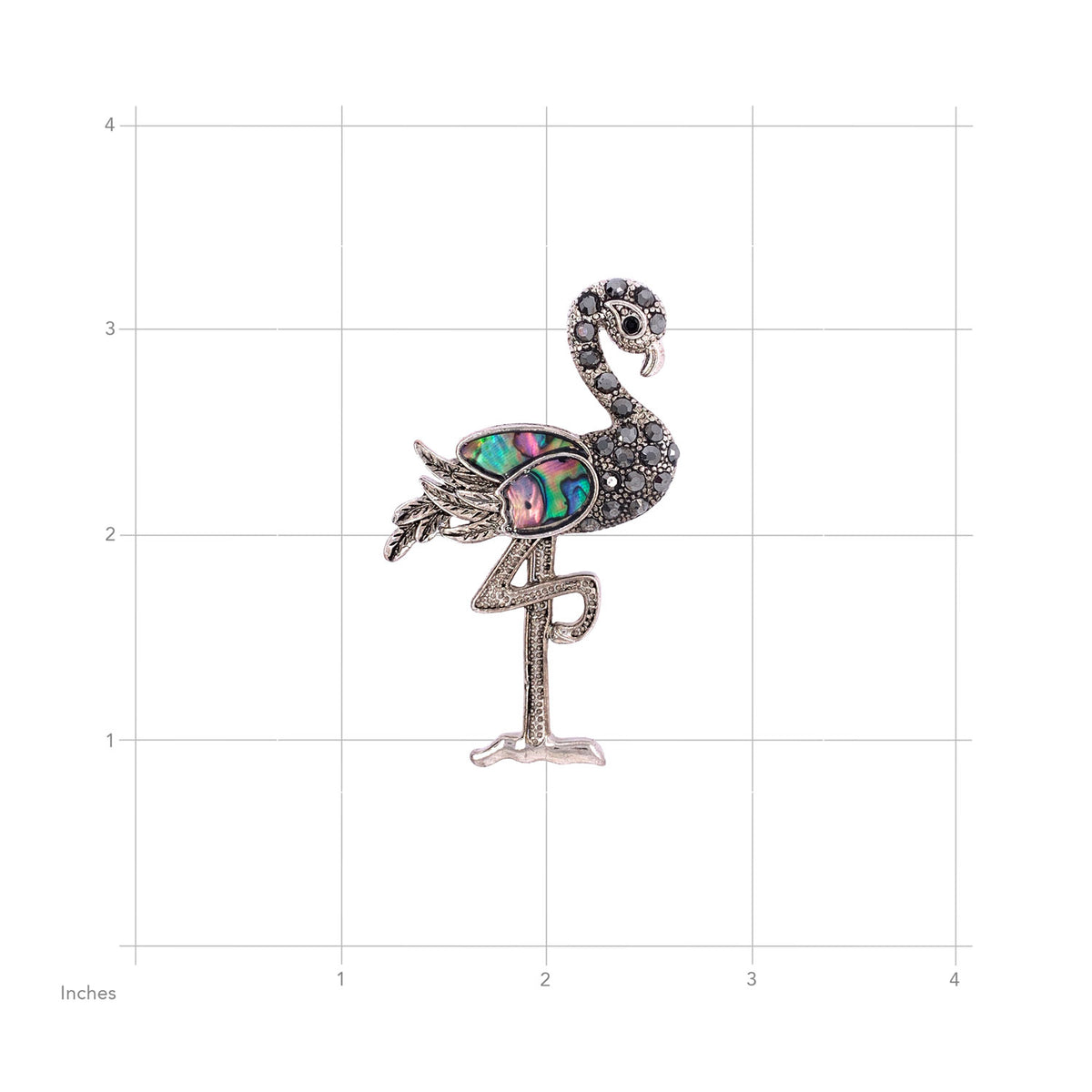 Abalone Shell Vintage Flamingo Brooch