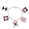Silver Charm Bracelet Quilting Square Charms