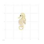 Seahorse and Pearls Gold Brooch