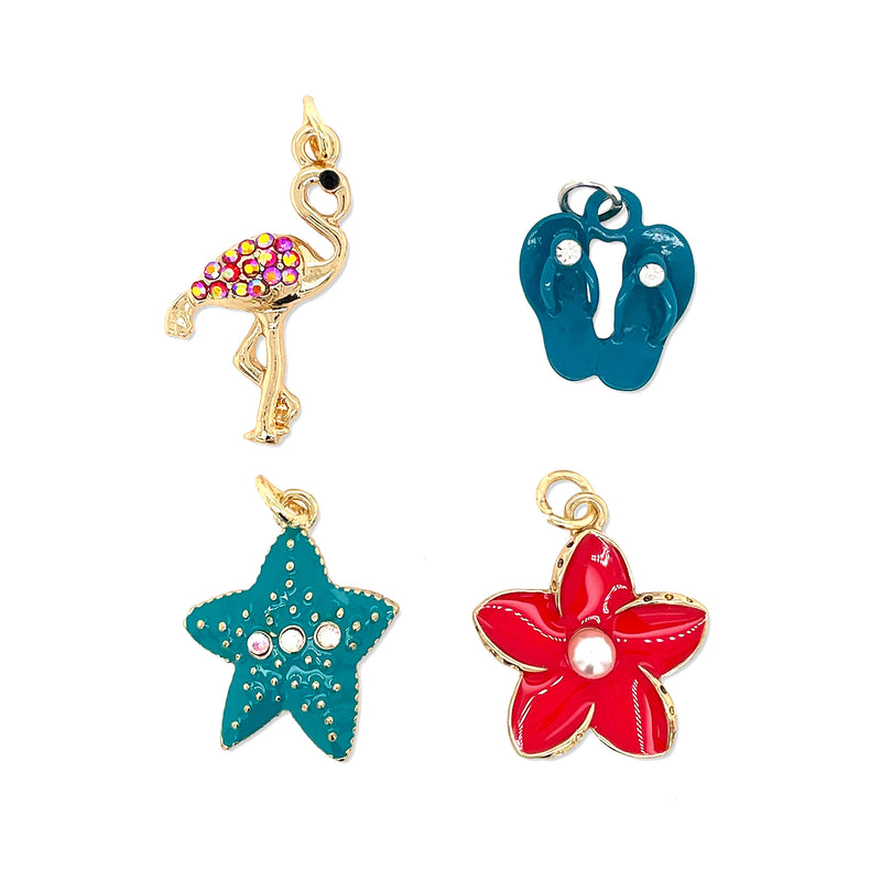 Flamingo Sandal Charms 4pc