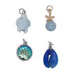 Blue Turtle Shell Charms 4pc