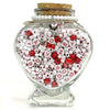 Red & White Valentine Heart Bead Jar