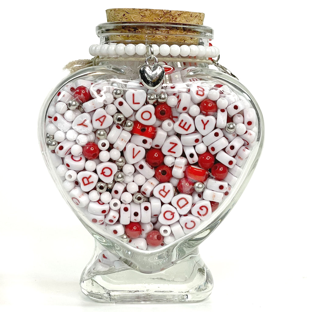 Red & Gold Valentine Heart Box DIY Bead Kit – Jewelry Made by Me