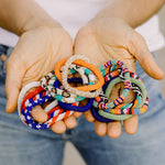 Blue Stripe Seed Bead Bracelet Combo 3pc
