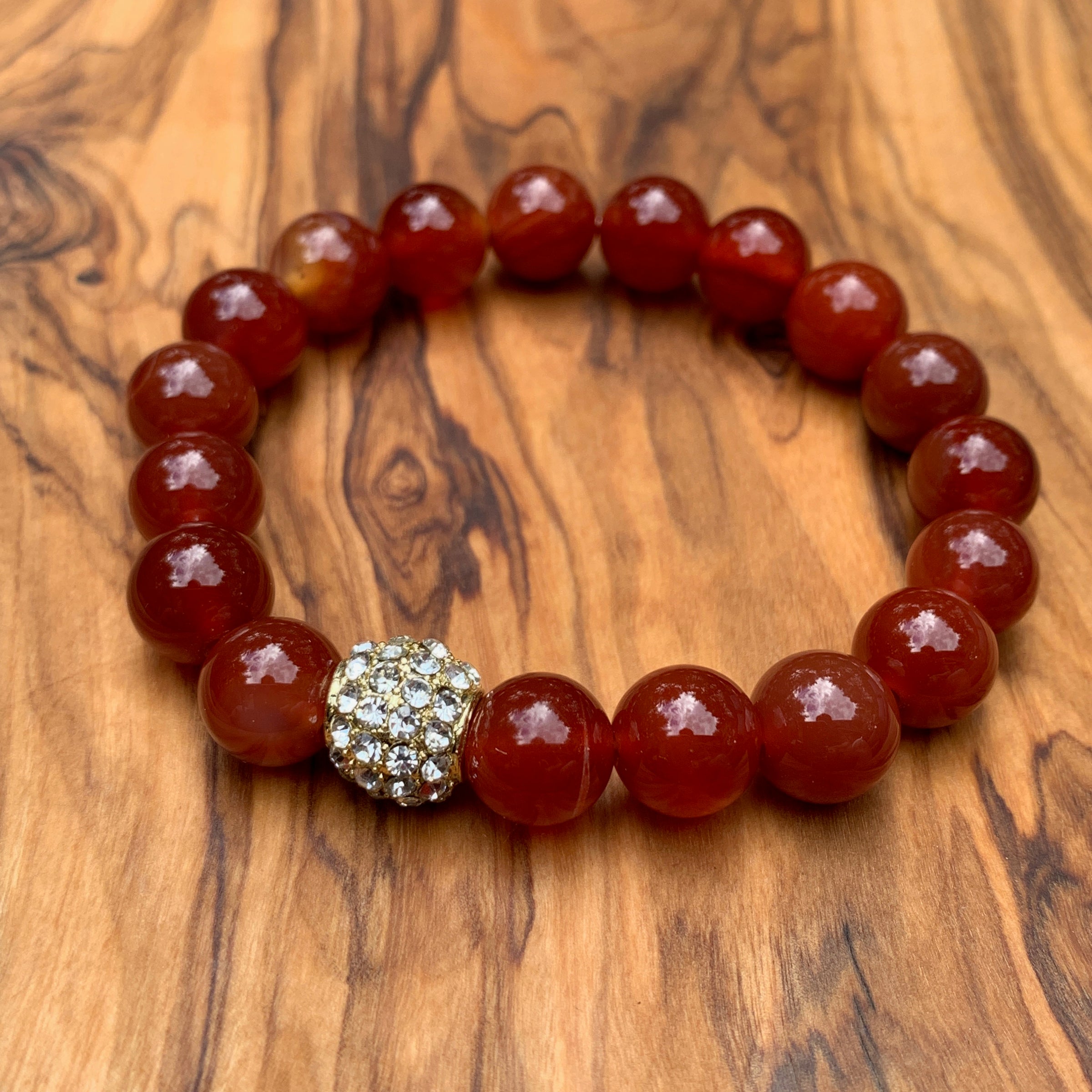 Red Jade Bracelet Stretch / Large (8 Inches)