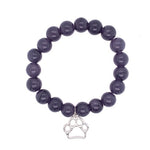 Blue Sand Crystal Bead Bracelet with Paw Charm