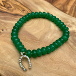 Green Aventurine Bracelet with Lucky Horseshoe Charm